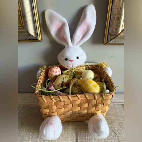 Other - Easter Bunny Basket with 11 Colourful Easter Eggs